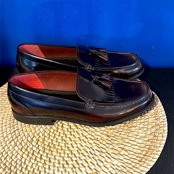 New Men’s Rockport Dark Brown Classic Leather Tassel Loafer Shoes Size US 10.5